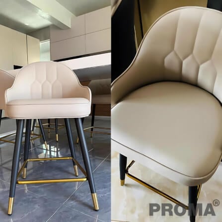 [Pre-order] เก้าอี้บาร์ทรงสูง สไตล์โมเดิร์น Proma-C-62 75 ซม. สีกากี_2